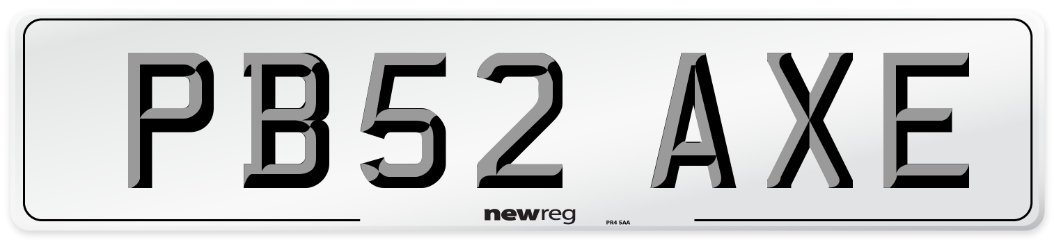 PB52 AXE Number Plate from New Reg